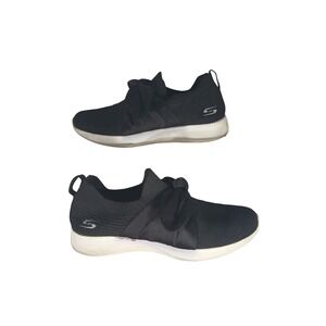 Skechers Bobs Sport Squad 2 Bow Beauty Black Slip On Sneakers 32802 Womens 9.5